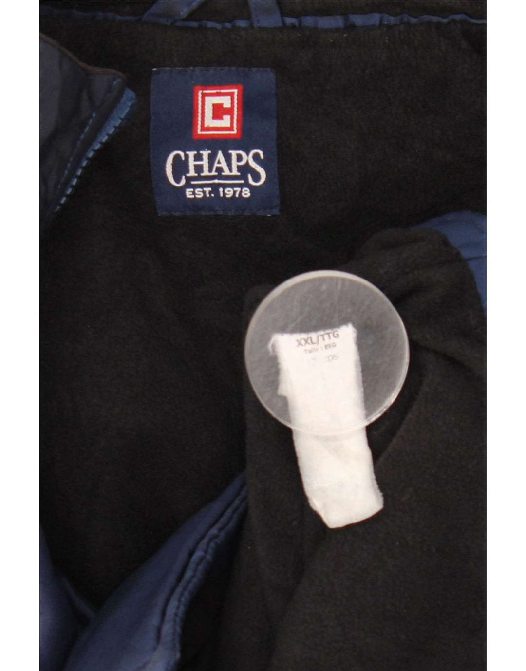 Jaqueta corta-vento masculina Chaps UK 44 2XL azul marinho colorblock
