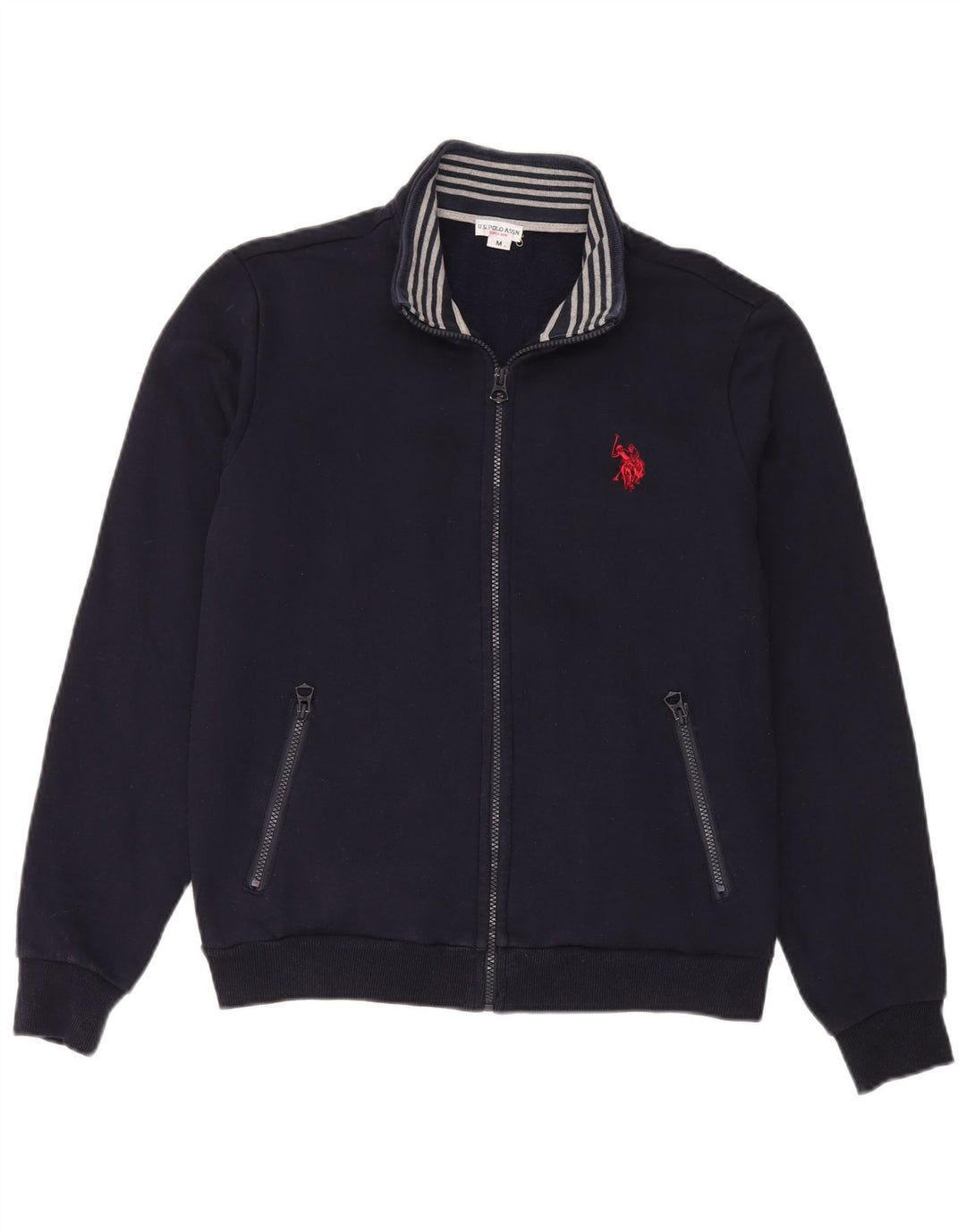 US Polo Assn. Jaqueta masculina de agasalho gráfico médio azul marinho