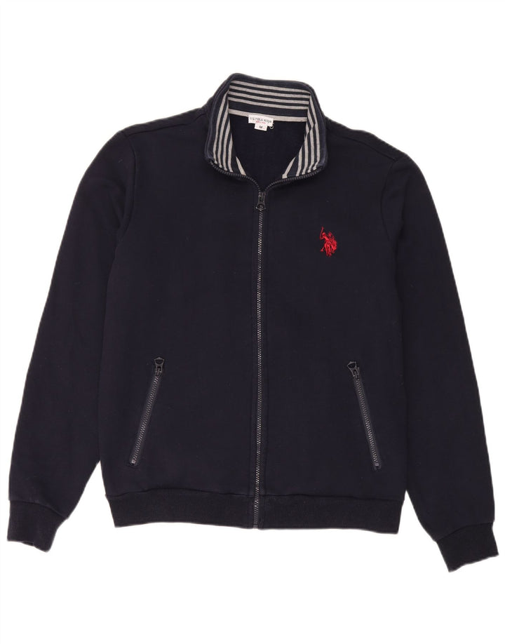 US Polo Assn. Jaqueta masculina de agasalho gráfico médio azul marinho