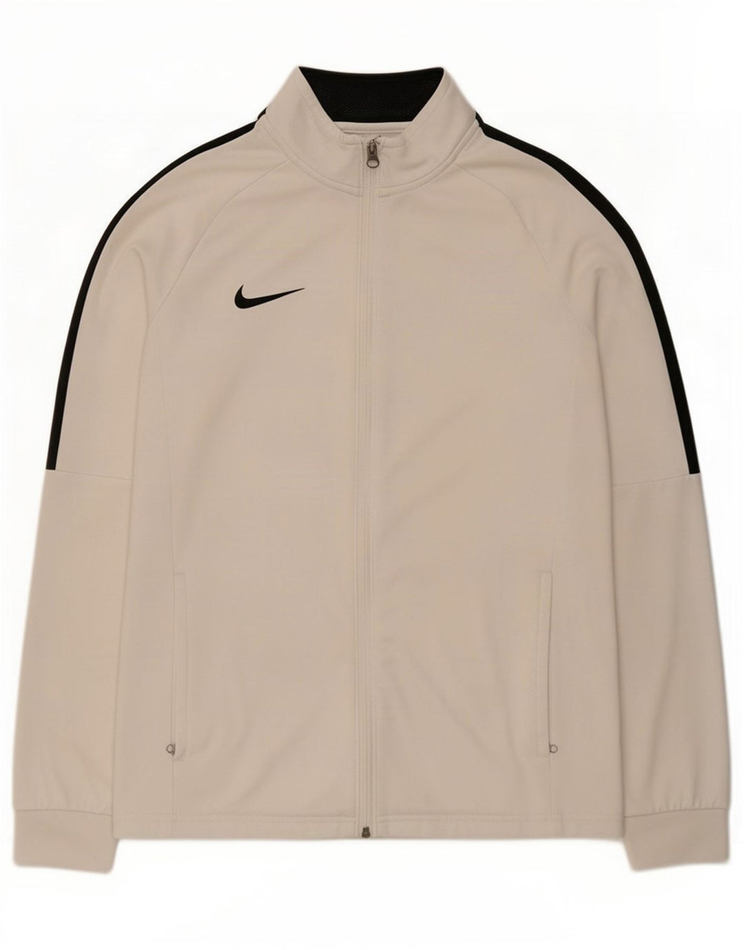 Nike Mens Dri Fit Tracksuit Top Jaqueta Médio Branco Colourblock Poliéster