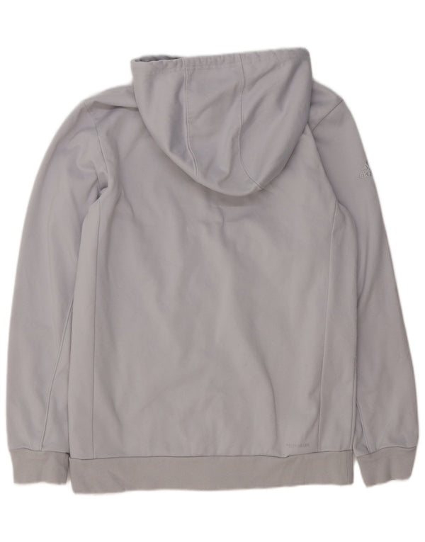 Adidas Mens Zip Hoodie Suéter Cinza Médio Poliéster