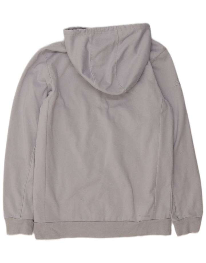 Adidas Mens Zip Hoodie Suéter Cinza Médio Poliéster