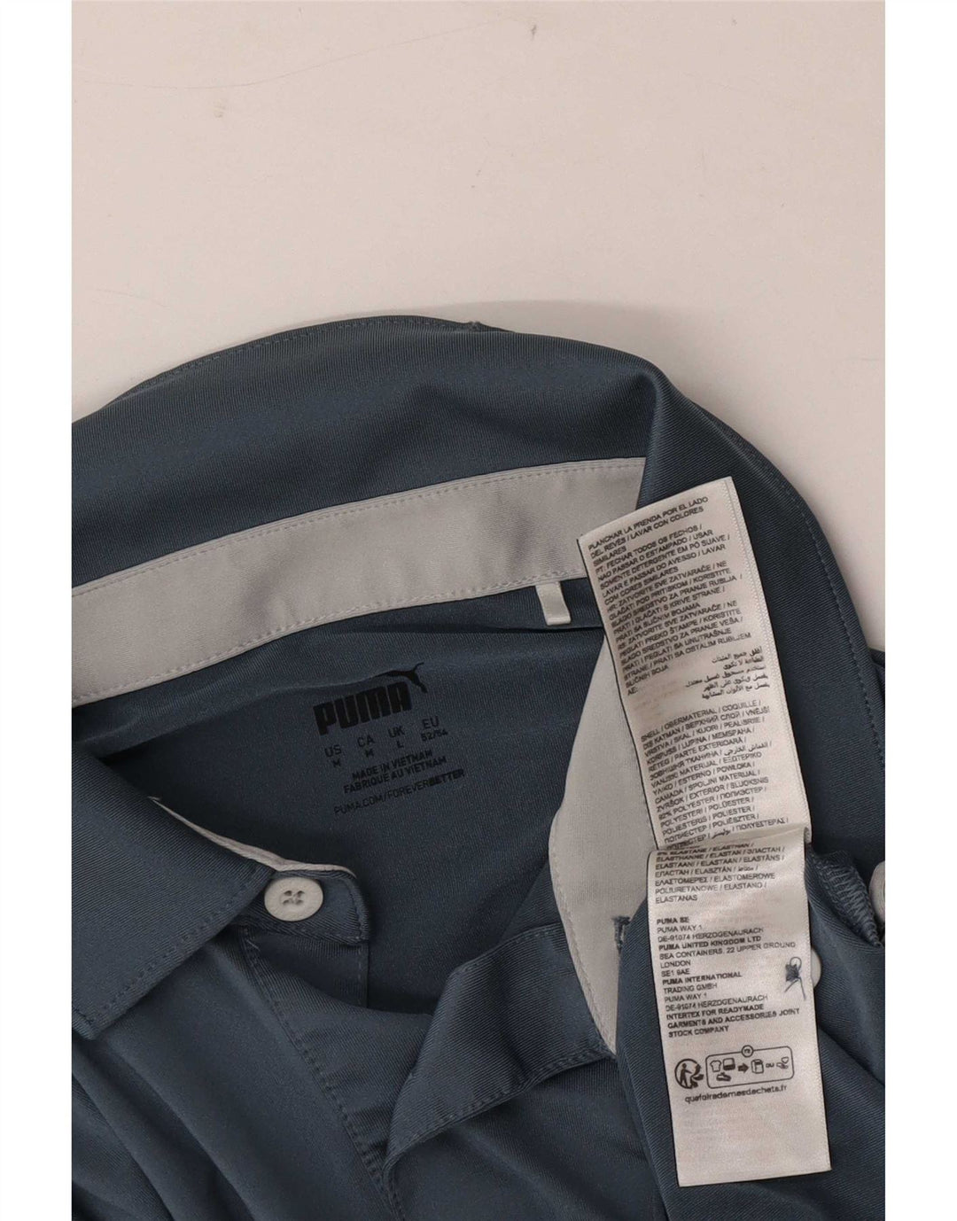 Camisa polo masculina Puma grande azul marinho colorblock poliéster