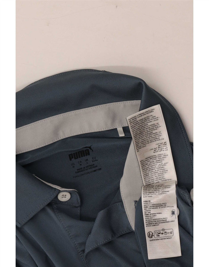 Camisa polo masculina Puma grande azul marinho colorblock poliéster