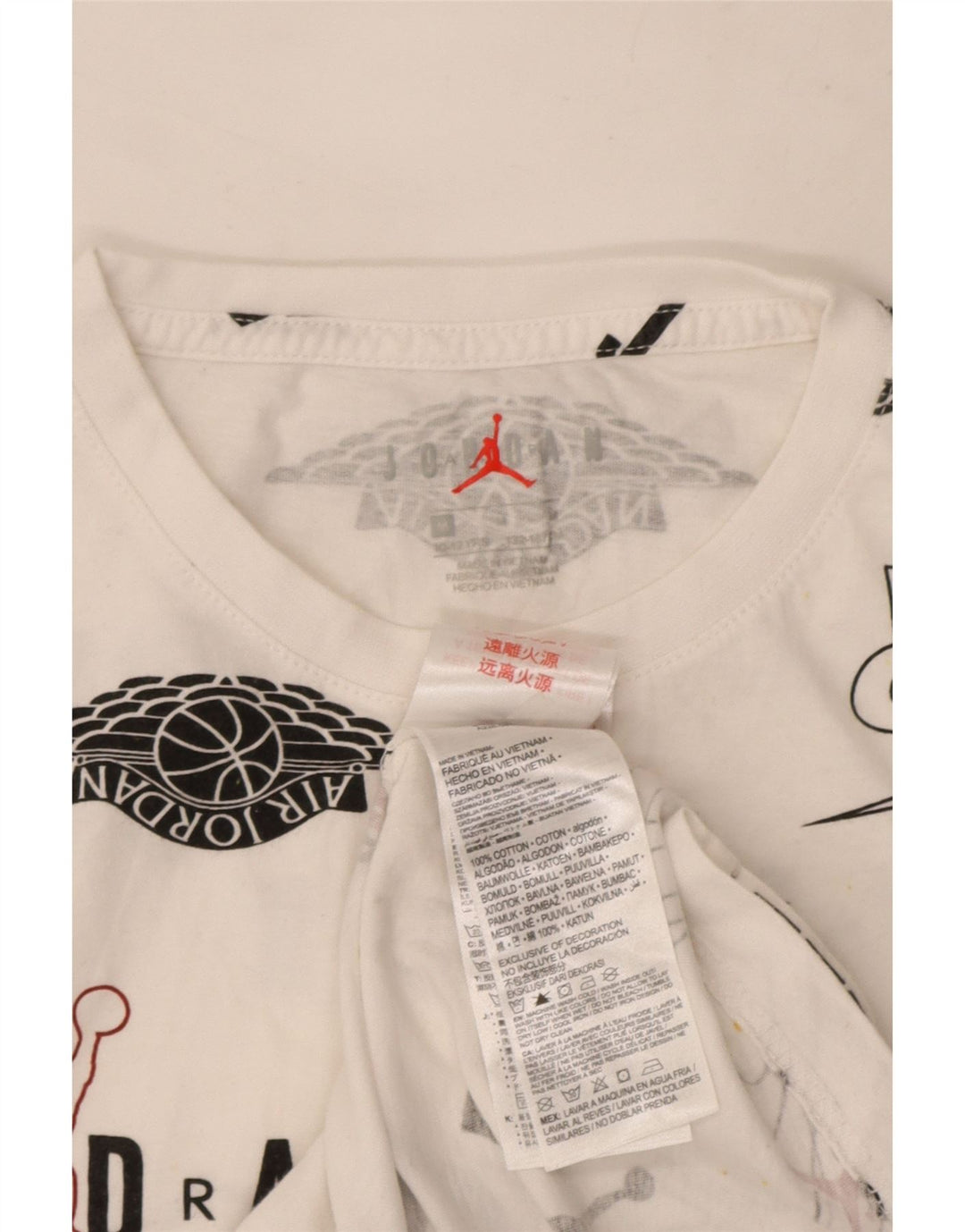 Camiseta Jordan Boys Graphic Top 10-11 Anos Médio Algodão Branco