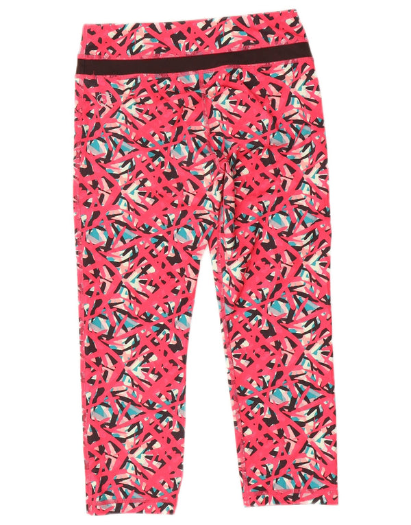 Puma Womens Capri Leggings UK 8 Pequeno Rosa Geométrico