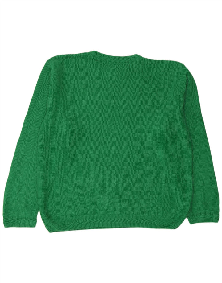 Suéter masculino Chaps com gola redonda XL verde espinha de peixe