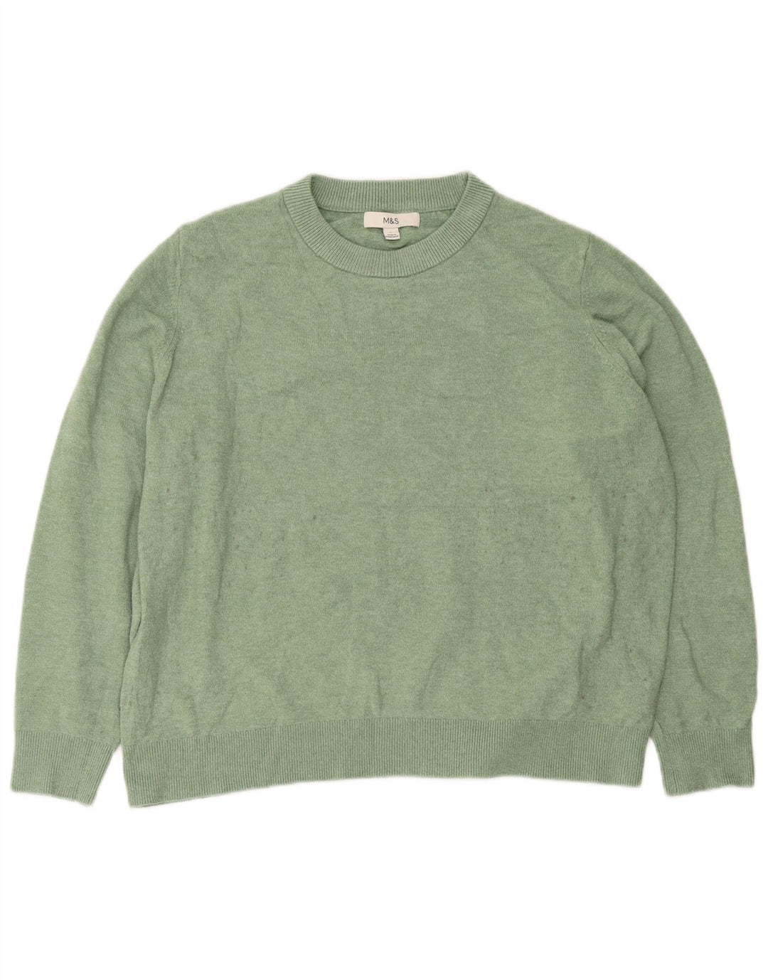 Suéter feminino Marks & Spencer com gola redonda grande Reino Unido 16 grande verde