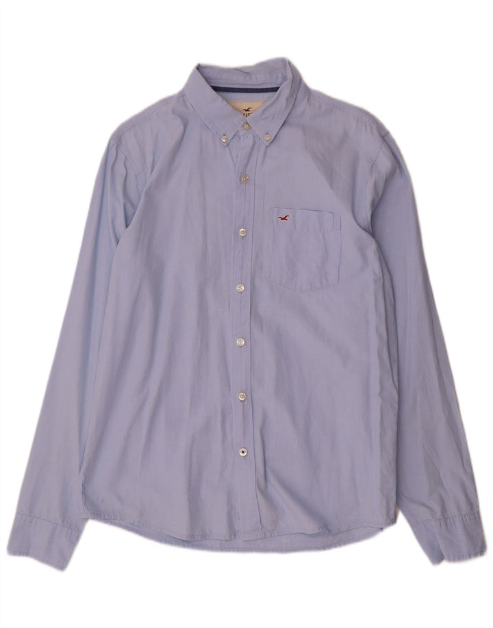 Camisa masculina Hollister grande algodão azul