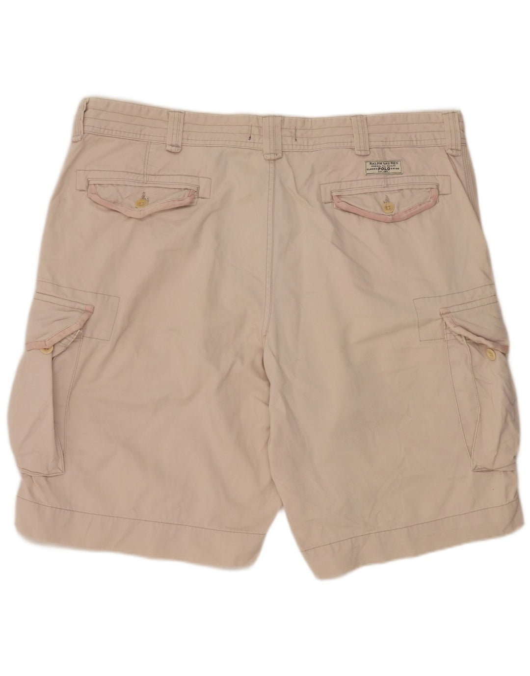 Ralph Lauren Mens Cargo Shorts W40 XL Algodão Bege