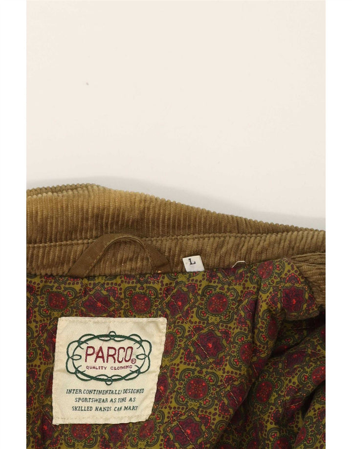 Jaqueta utilitária masculina vintage UK 40 grande algodão marrom