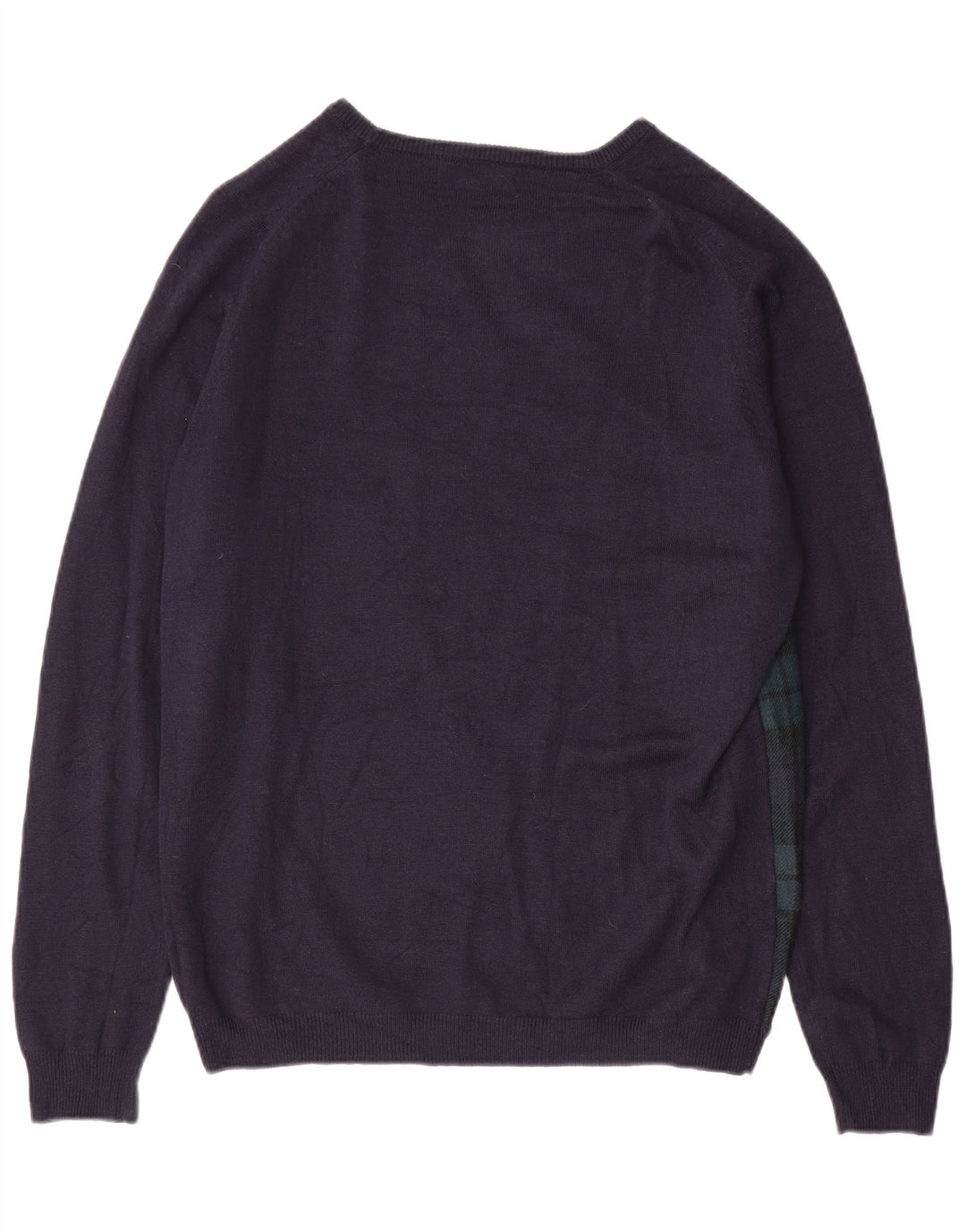 Suéter masculino ZARA com gola canoa XL azul marinho xadrez