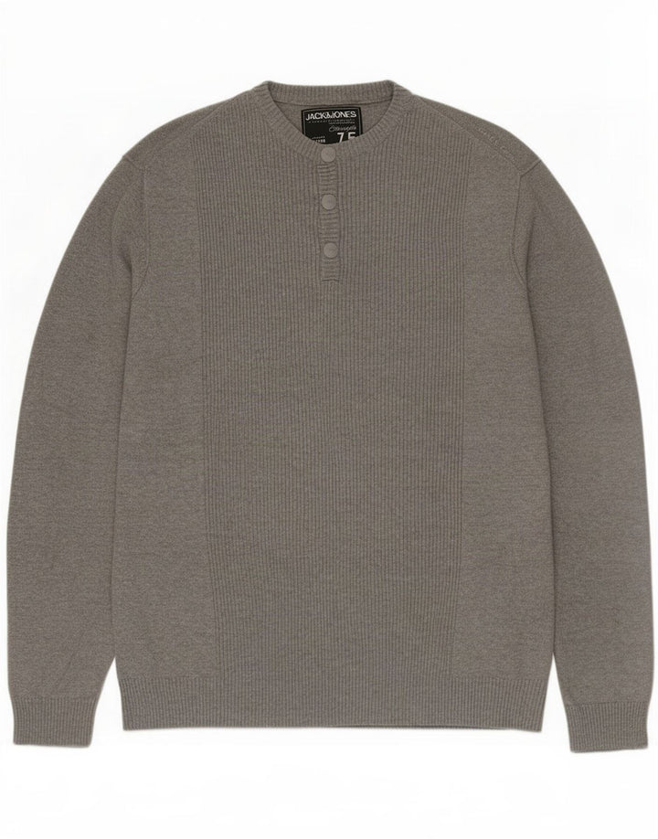 Suéter masculino Jack & Jones com gola redonda XL cinza