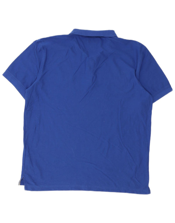 Camisa polo masculina Tommy Hilfiger Regular Fit 2XL azul colorblock algodão