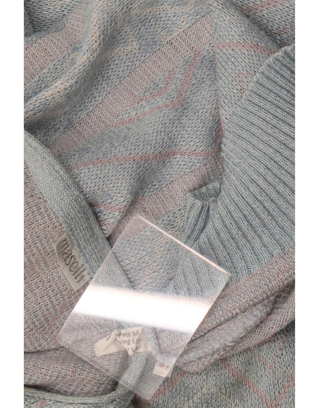 Suéter feminino Maselli com gola canoa IT 54 3XL Azul Argyle/Diamante