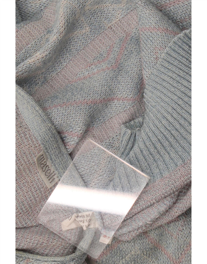 Suéter feminino Maselli com gola canoa IT 54 3XL Azul Argyle/Diamante