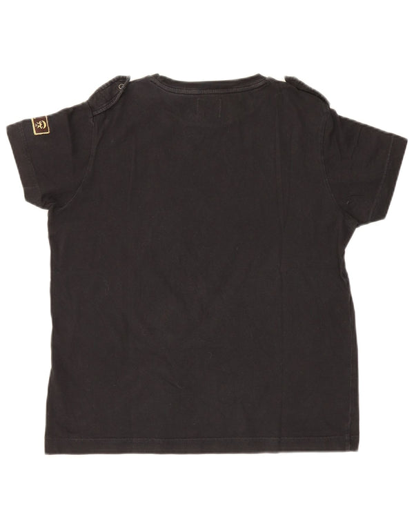 Camiseta gráfica militar Datch Girls 11-12 anos grande preta