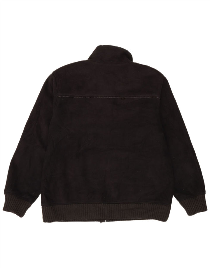 Jaqueta masculina de lã Sherpa Marks & Spencer Reino Unido 40 grande poliéster preto