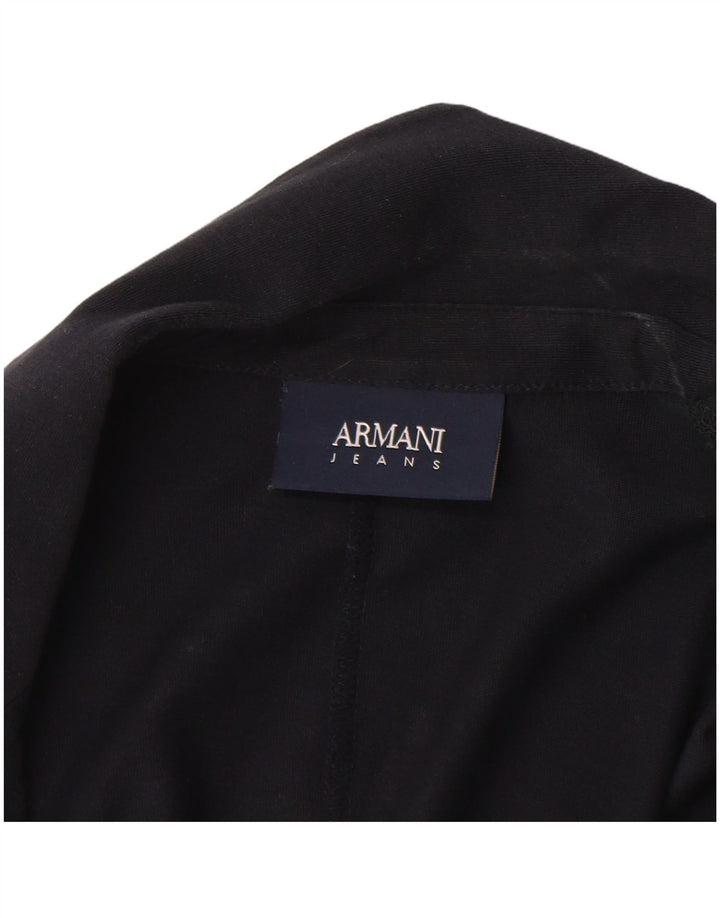 Jaqueta blazer feminina Armani Jeans com 2 botões Reino Unido 18 XL azul marinho algodão