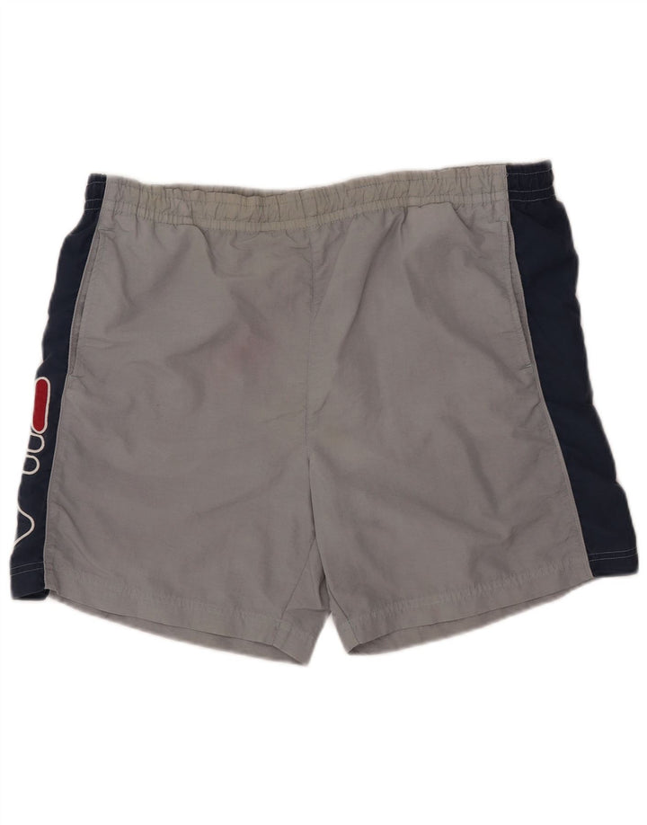 Fila Mens Graphic Sport Shorts Grande Bloco de cores cinza