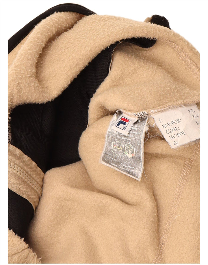 Jaqueta masculina Fila Italia Fleece UK 36 poliéster colorblock bege pequeno