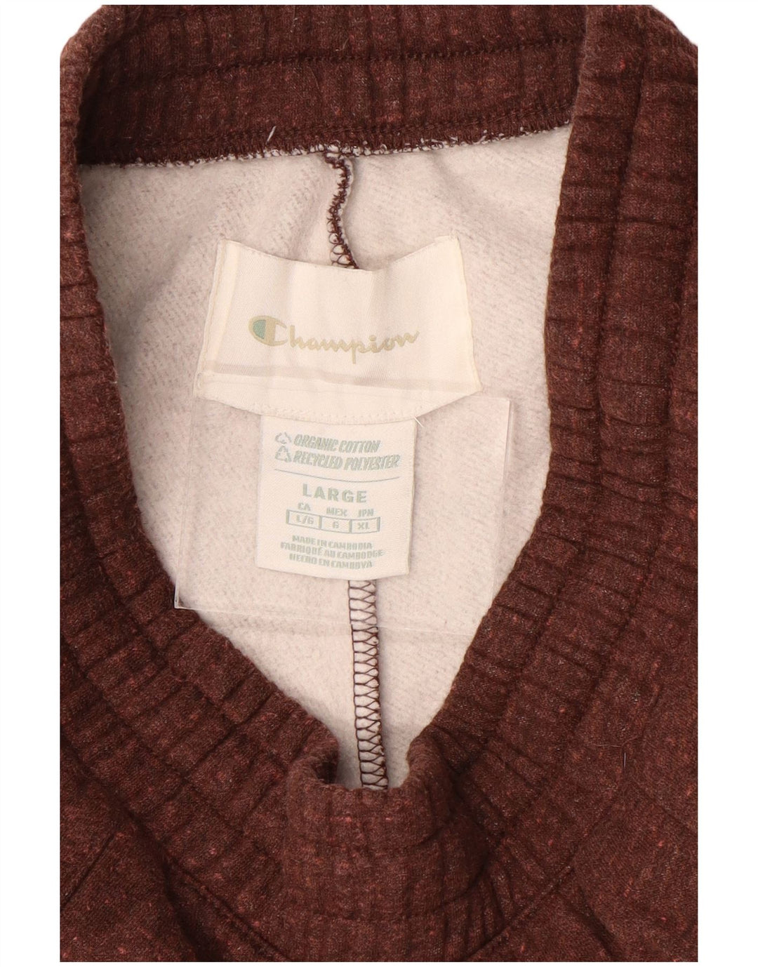 Calça de treino feminina Champion UK 14 grande algodão manchado marrom