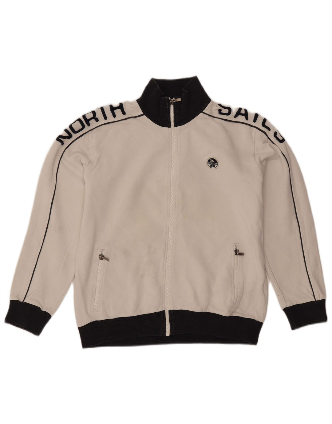 Casaco de treino para meninas North Sails 11-12 anos branco colorblock