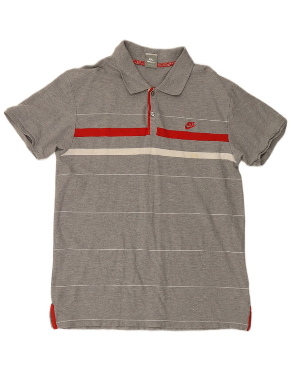 Camisa polo masculina Nike UK 47/48 2XL algodão listrado cinza