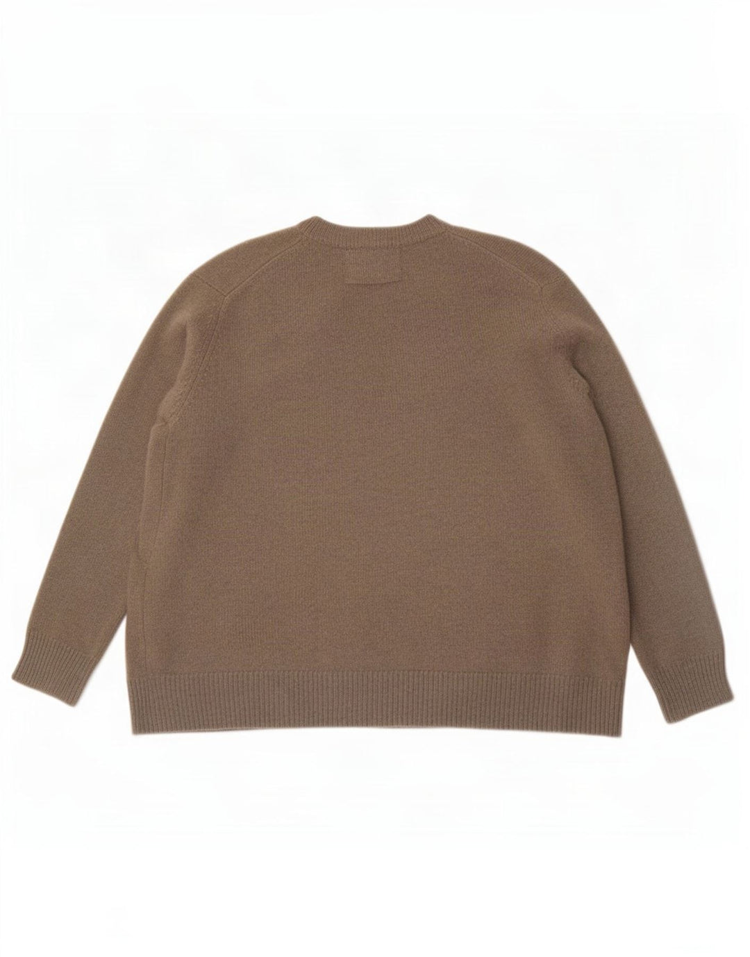 Zara Suéter feminino oversized com decote em V Reino Unido 14 caxemira cáqui médio