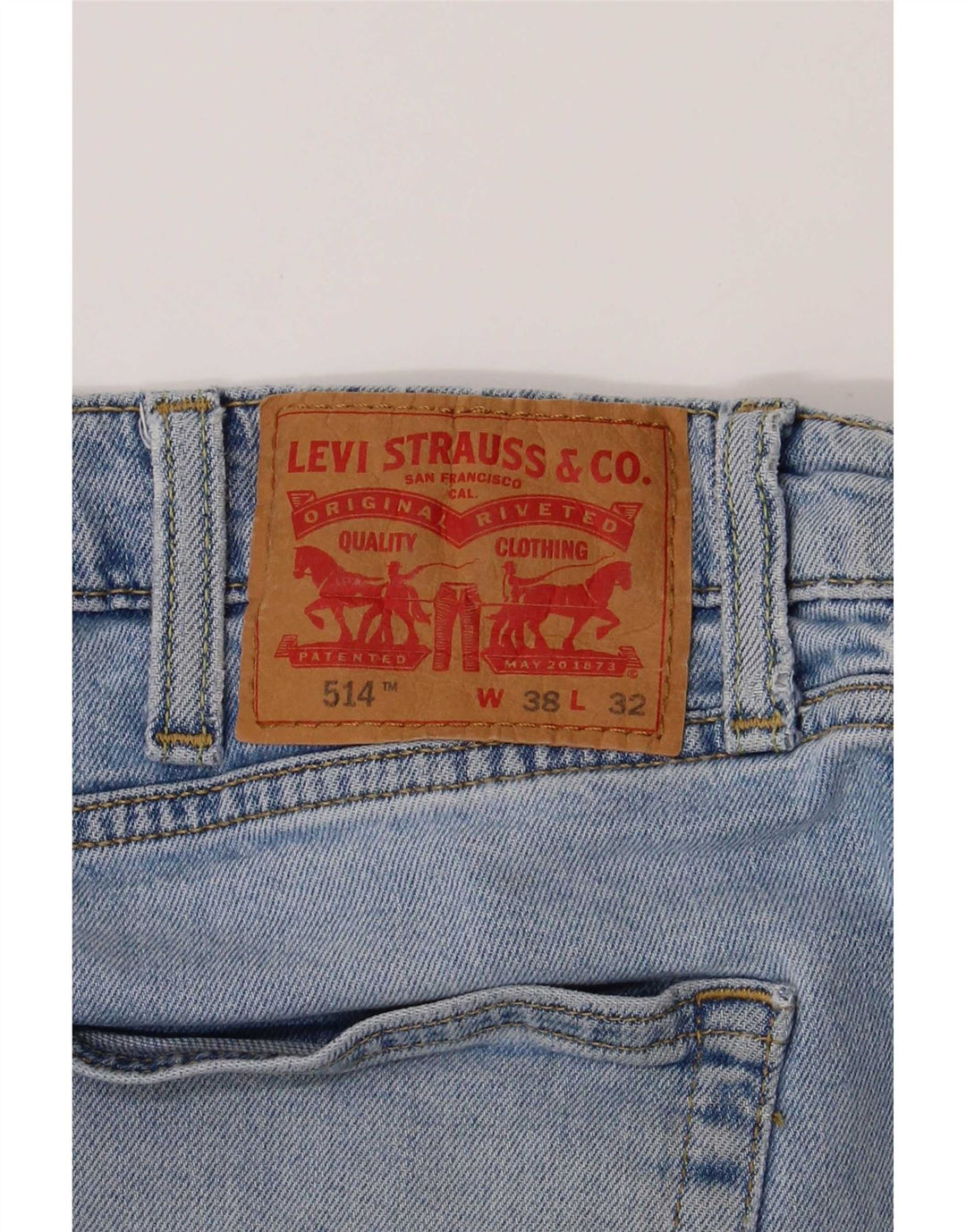Levi's Masculino 514 Straight Jeans W38 L32 Azul Algodão