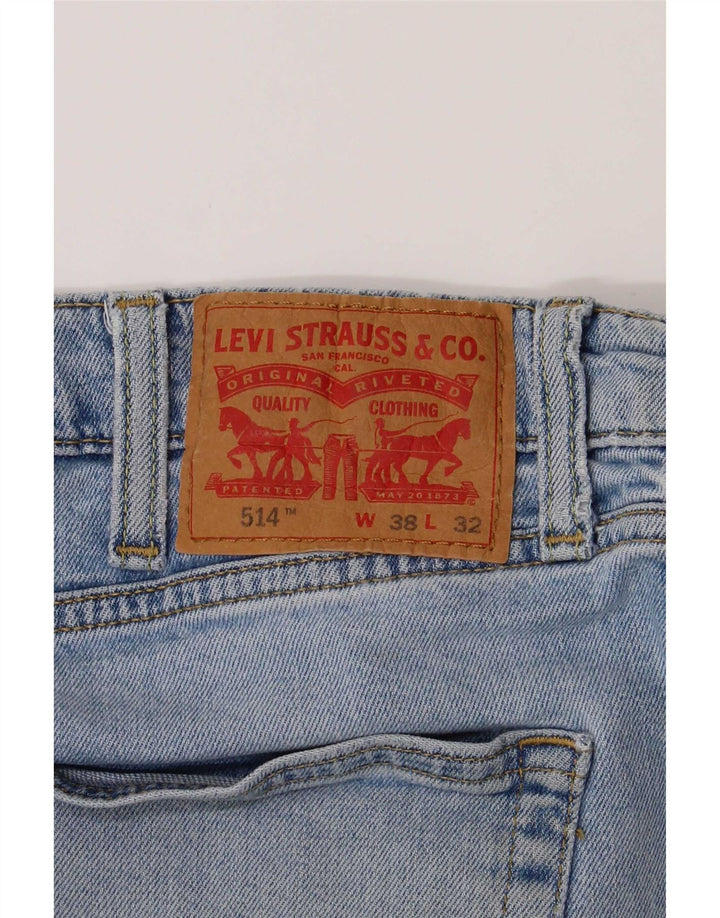 Levi's Masculino 514 Straight Jeans W38 L32 Azul Algodão
