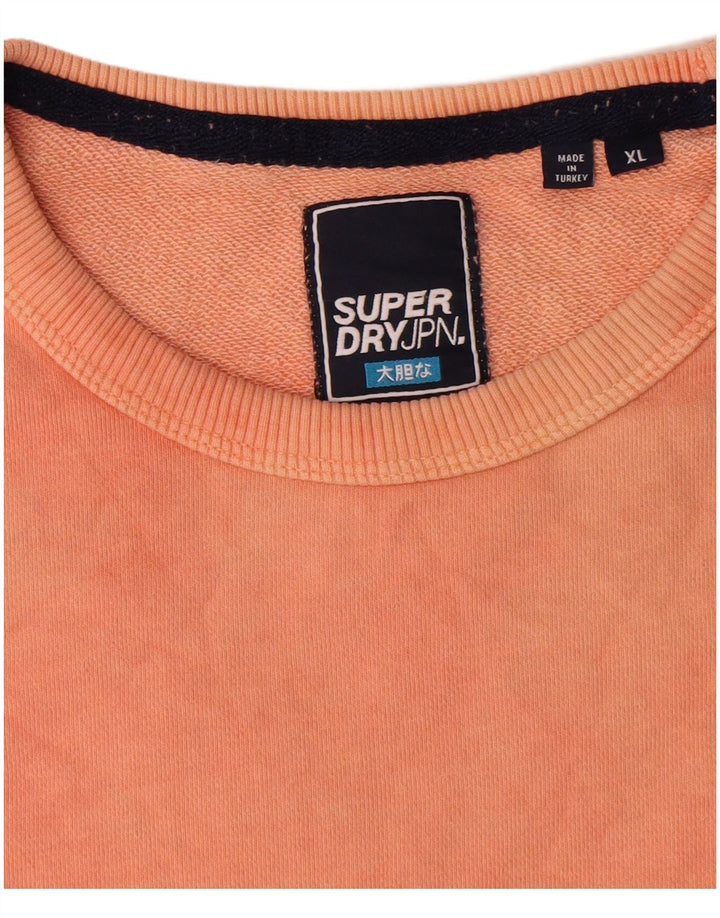 Superdry moletom masculino jumper XL laranja tie-dye algodão