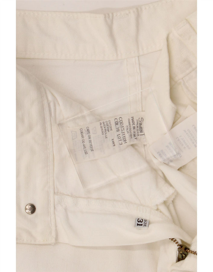 ARMANI Womens Straight Casual Trousers  W31 L27 White Cotton Vintage Armani and Second-Hand Armani from Messina Hembry 