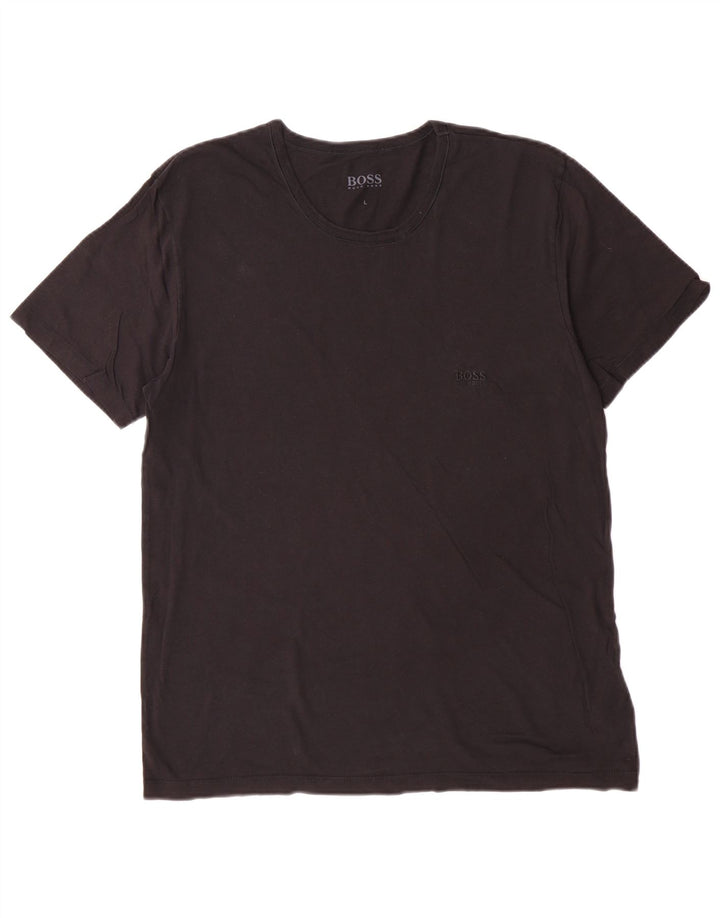 Camiseta masculina Hugo Boss grande algodão preto