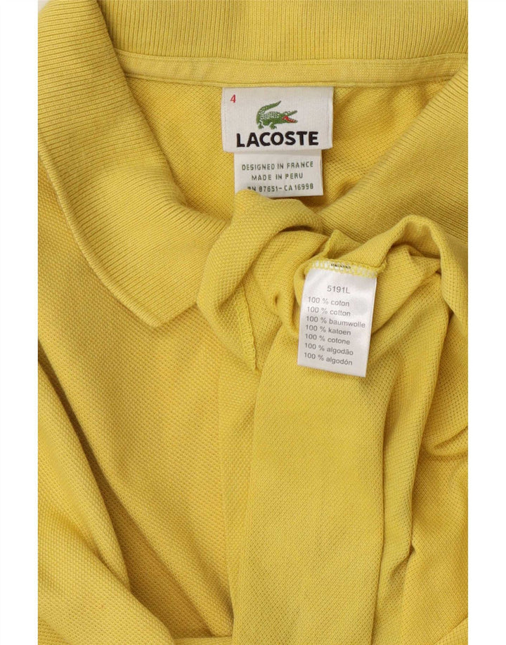 Camisa polo masculina Lacoste tamanho 4 médio algodão amarelo