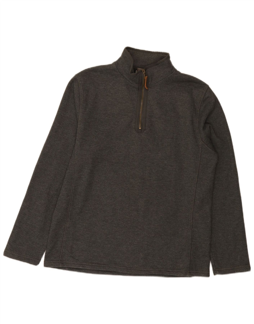 Moletom masculino Mountain Warehouse com zíper e gola em algodão cinza médio