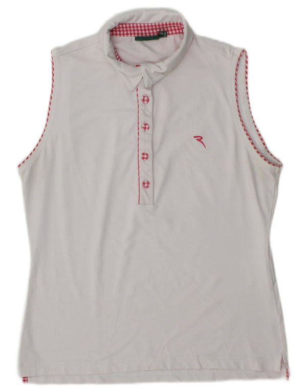 Camisa polo feminina sem mangas Chervo UK 12 poliamida branca média