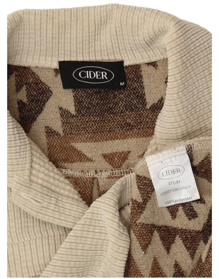 Camiseta feminina CIDER UK 14 poliéster geométrico bege médio asteca