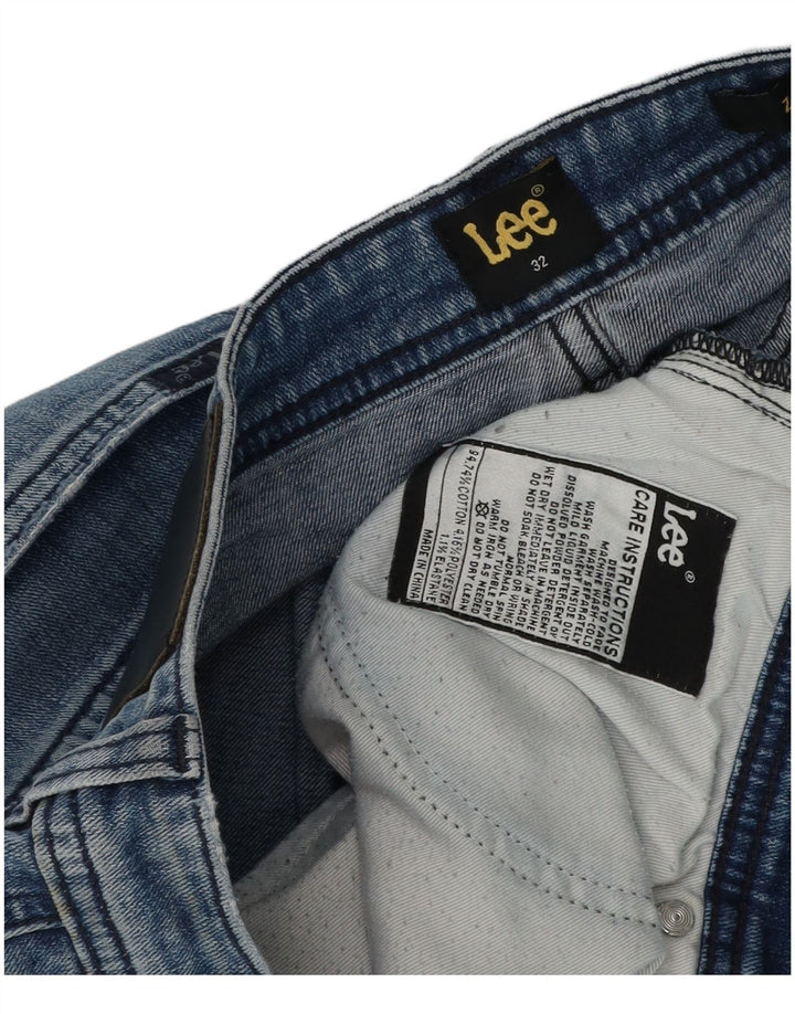 Shorts jeans masculino Lee desgastado W32 algodão azul médio