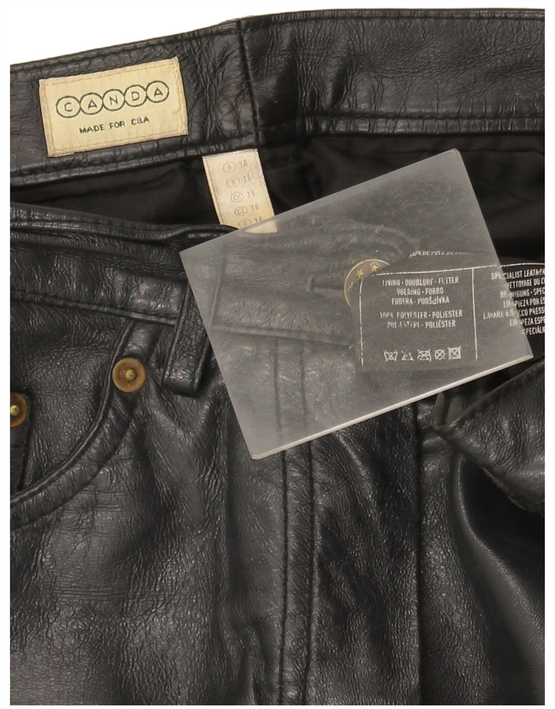 Calça feminina Canda reta UE 36 pequena W26 L30 azul marinho
