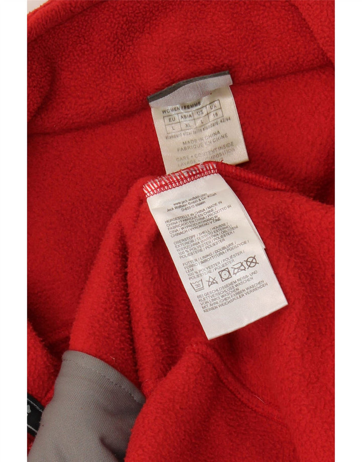 Jaqueta feminina de lã com forro Jack Wolfskin Reino Unido 16 grande poliéster vermelho