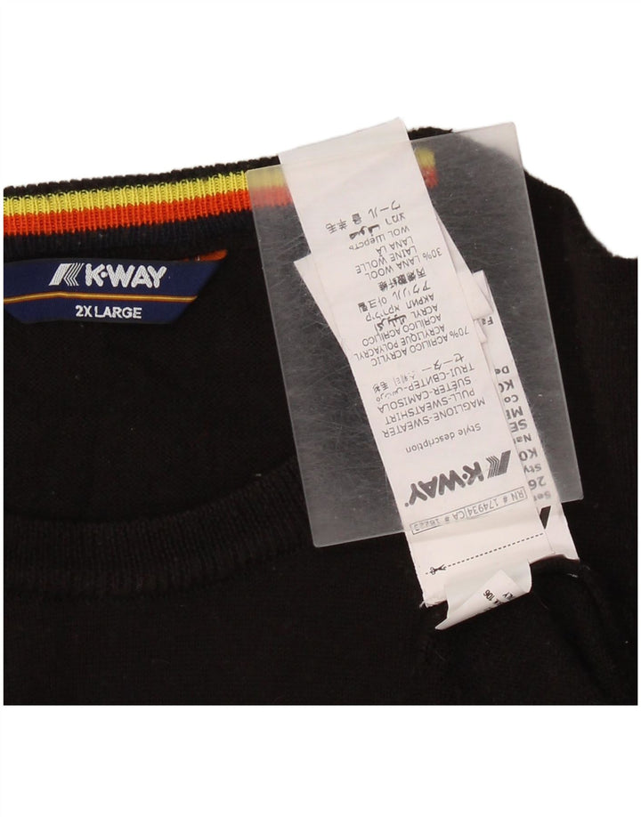 Suéter masculino K-Way com gola redonda 2XL acrílico preto