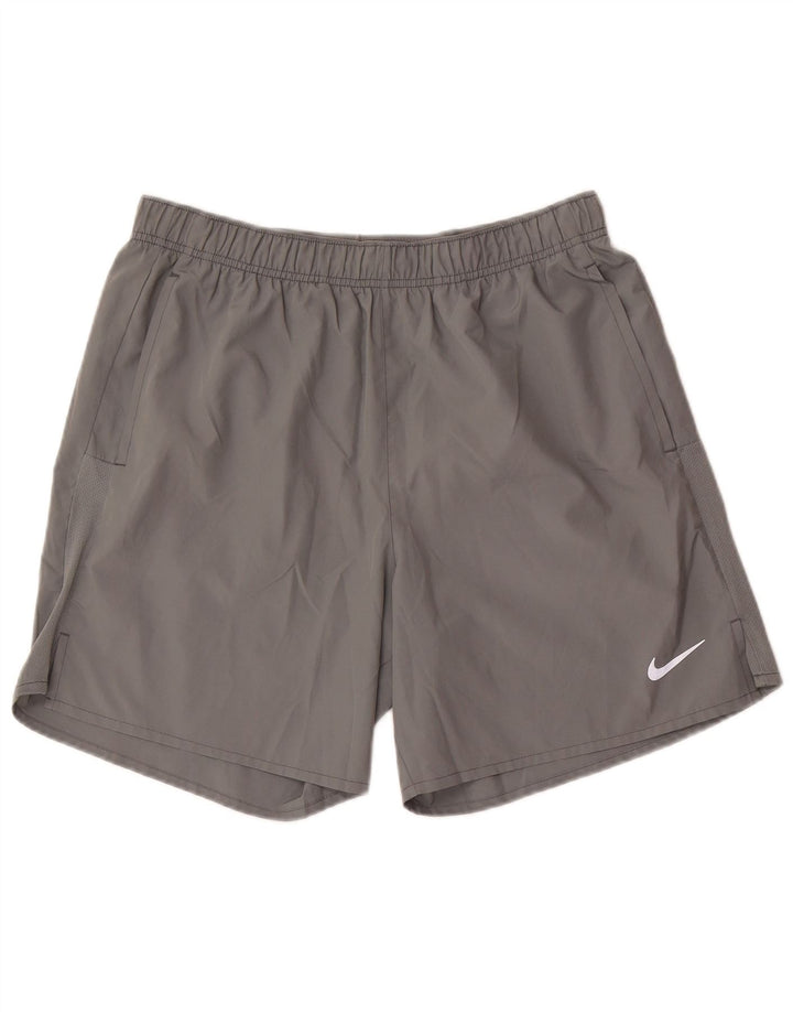 Shorts esportivos masculinos Nike Dri Fit grande poliéster cinza