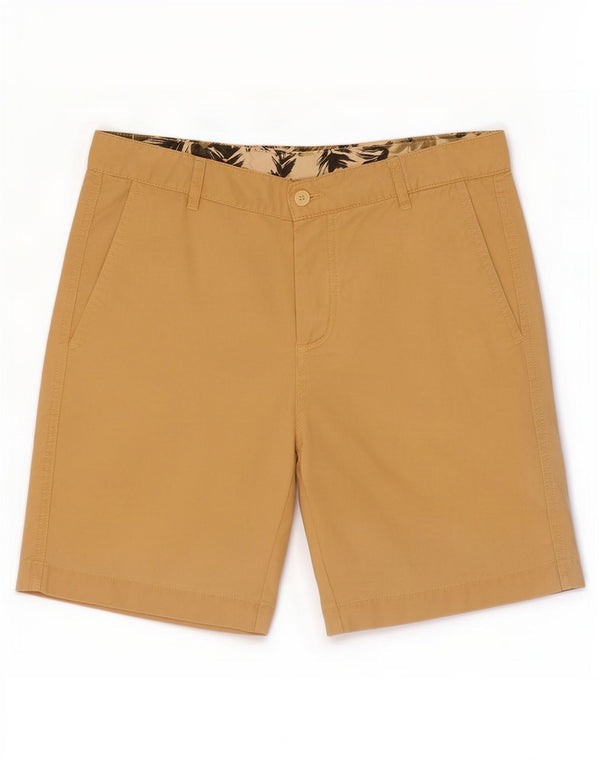 Zara Mens Chino Shorts EU 38 Pequeno W30 Amarelo Lyocell