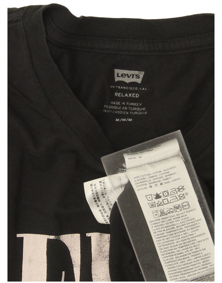 Camiseta masculina relaxada com estampa LEVI'S de algodão preto médio