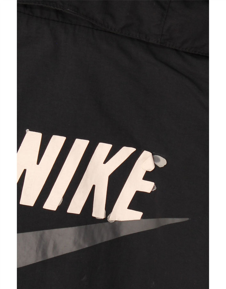 Jaqueta corta-vento Nike Boys com capuz 12-13 anos grande preto nylon
