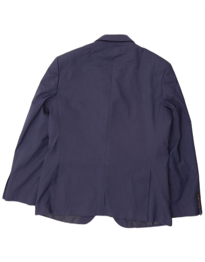 Jaqueta blazer masculina de 2 botões Marks & Spencer Reino Unido 42 grande azul marinho poliéster