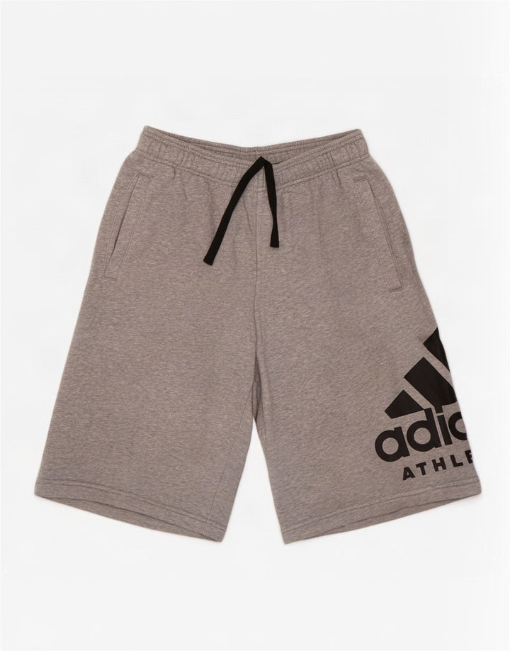 Shorts esportivos gráficos masculinos Adidas cinza médio