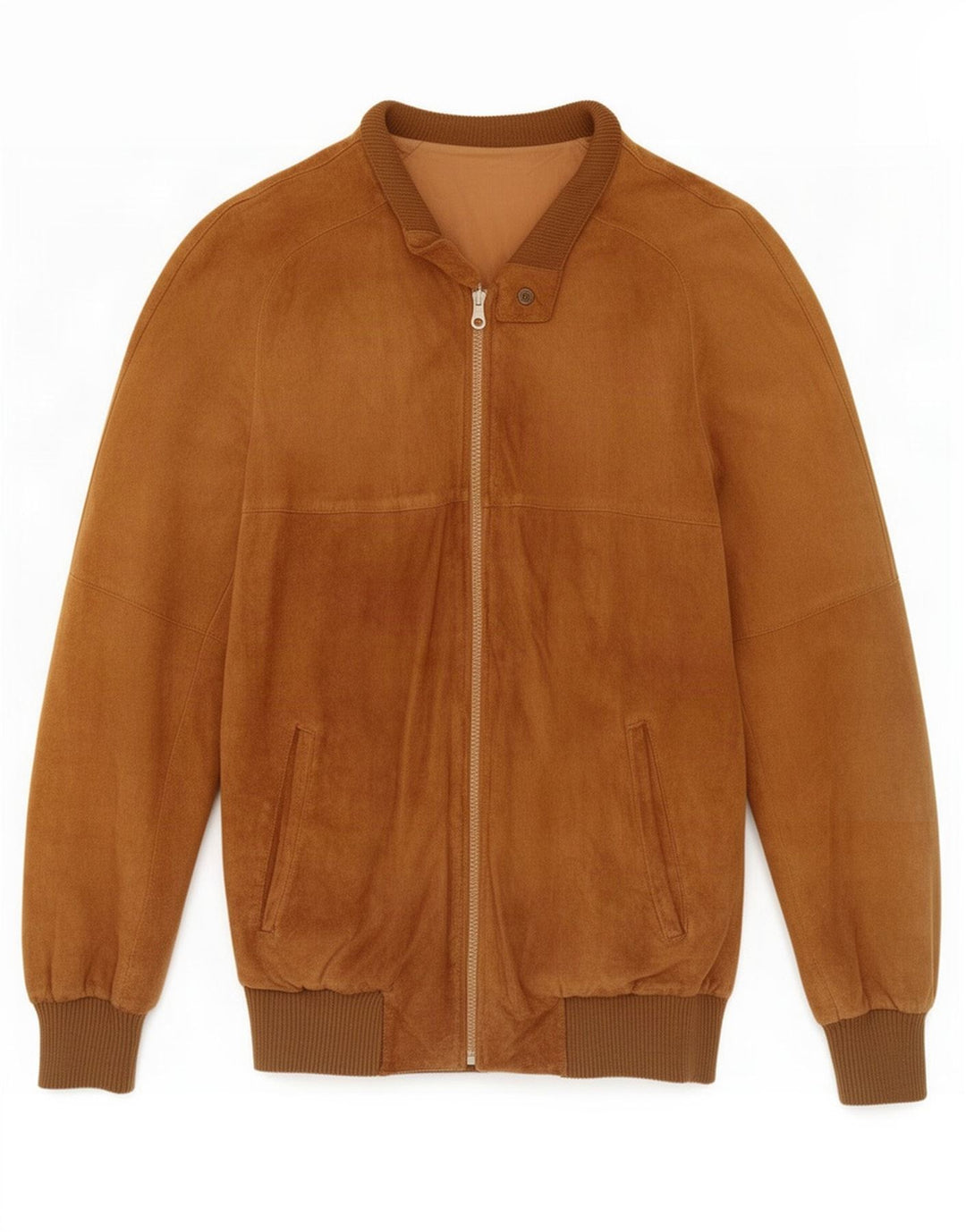 Jaqueta bomber masculina de camurça Anfor IT 50 grande marrom