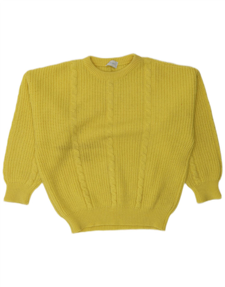 Suéter masculino pulloveria com gola canoa grande amarelo